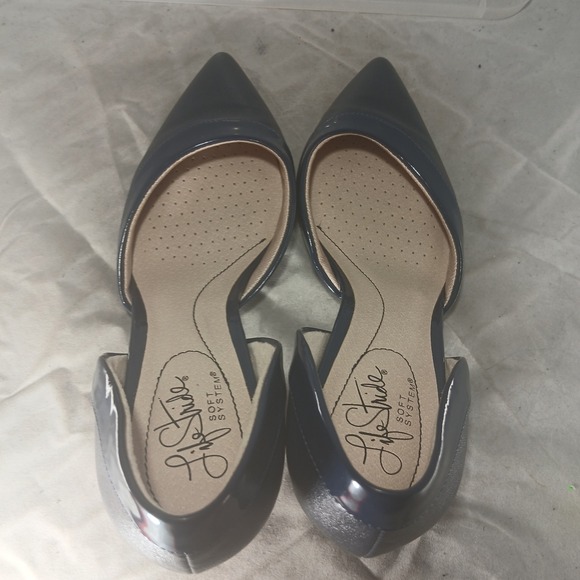 LifeStride Soft System Womens Navy DOrsay Pumps Heels Shoes Size 6.5 Wide - Picture 6 of 10